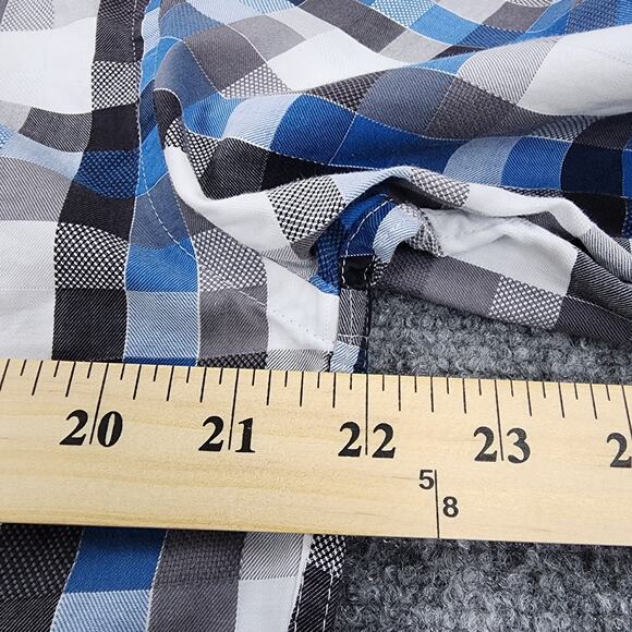 Ted Lapidus Shirt Mens Medium Geometric Check Long Sleeve Casual Button Down - Picture 5 of 16